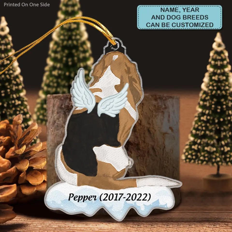 We Miss You - Personalized Custom Mica Ornament - Memorial, Christmas Gift For Dog Lover, Dog Mom, Dog Dad CLA0HT002