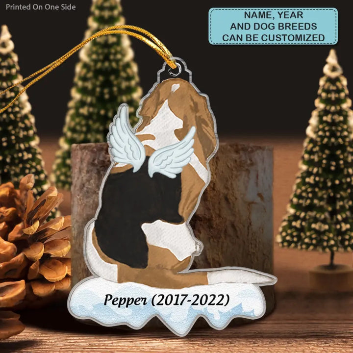 We Miss You - Personalized Custom Mica Ornament - Memorial, Christmas Gift For Dog Lover, Dog Mom, Dog Dad CLA0HT002