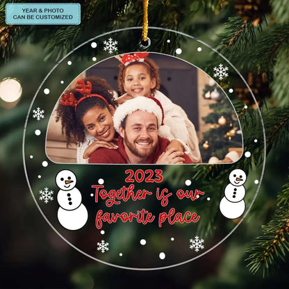 Merry Christmas Family I Love You To The Moon And Back - Personalized Custom Mica Ornament - Christmas Gift For Family, Family Members