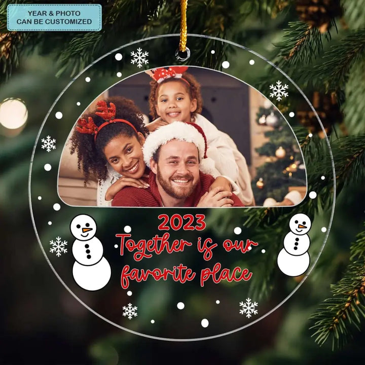 Merry Christmas Family I Love You To The Moon And Back - Personalized Custom Mica Ornament - Christmas Gift For Family, Family Members