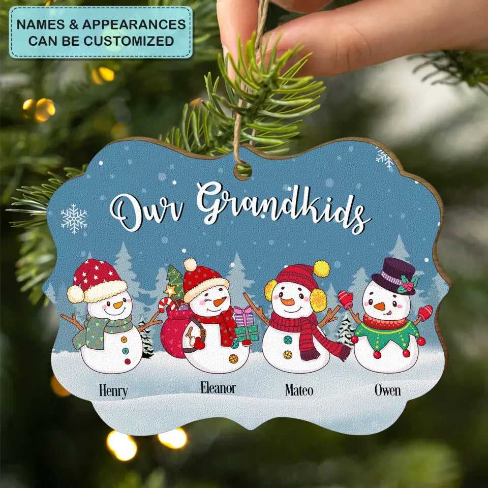 Our Grandkids - Personalized Custom Wood Ornament - Christmas Gift For Grandma, Mom, Family Members