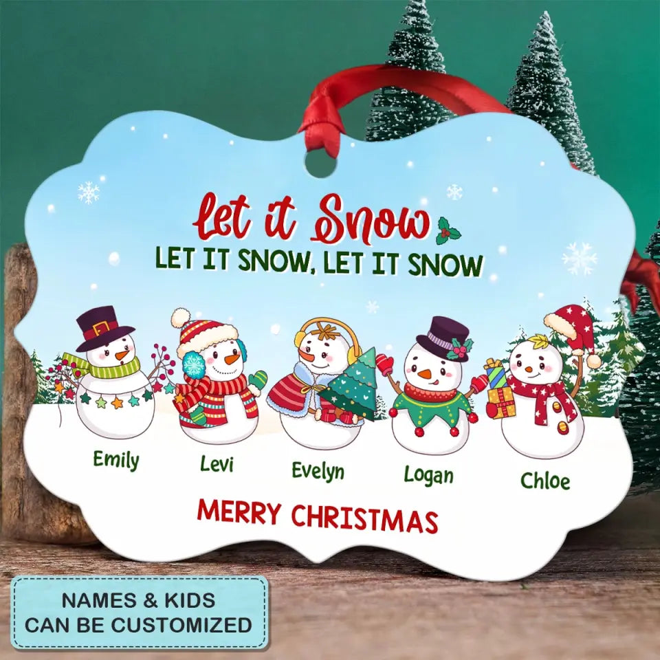 Let It Snow - Personalized Custom Aluminium Ornament - Christmas Gift For Grandma, Mom, Family Members