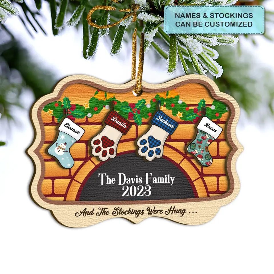 Christmas Stocking Hanging - Personalized Custom Layer Wood Ornament - Christmas Gift For Family Members