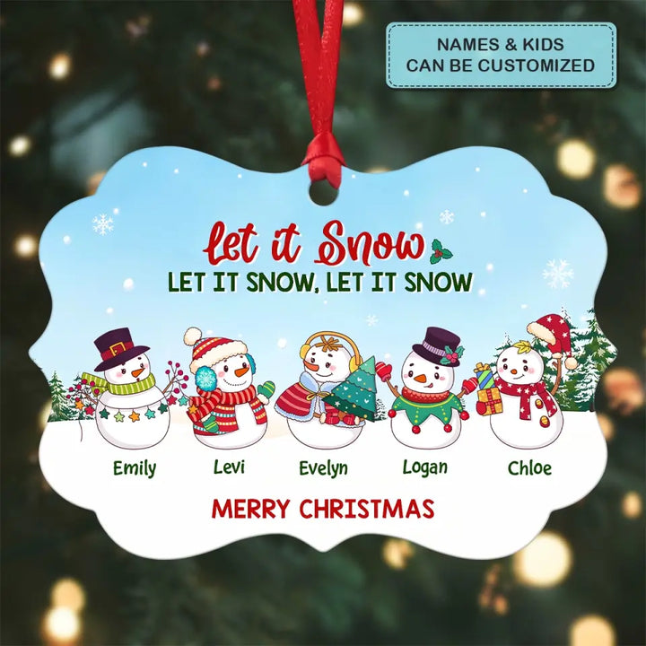 Let It Snow - Personalized Custom Aluminium Ornament - Christmas Gift For Grandma, Mom, Family Members