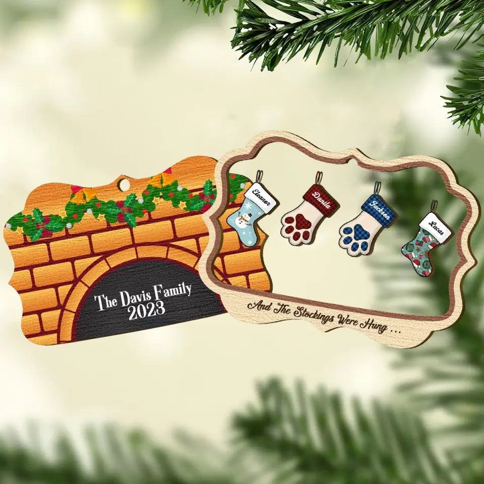 Christmas Stocking Hanging - Personalized Custom Layer Wood Ornament - Christmas Gift For Family Members