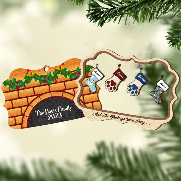 Christmas Stocking Hanging - Personalized Custom Layer Wood Ornament - Christmas Gift For Family Members