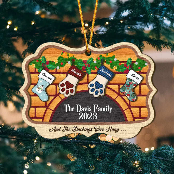 Christmas Stocking Hanging - Personalized Custom Layer Wood Ornament - Christmas Gift For Family Members