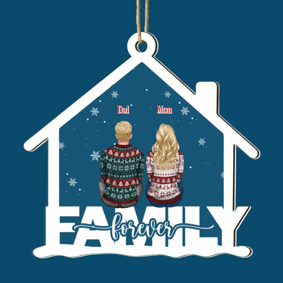 Family Forever - Personalized Custom 2-Layer Mix Ornament - Christmas Gift For Family, Family Members
