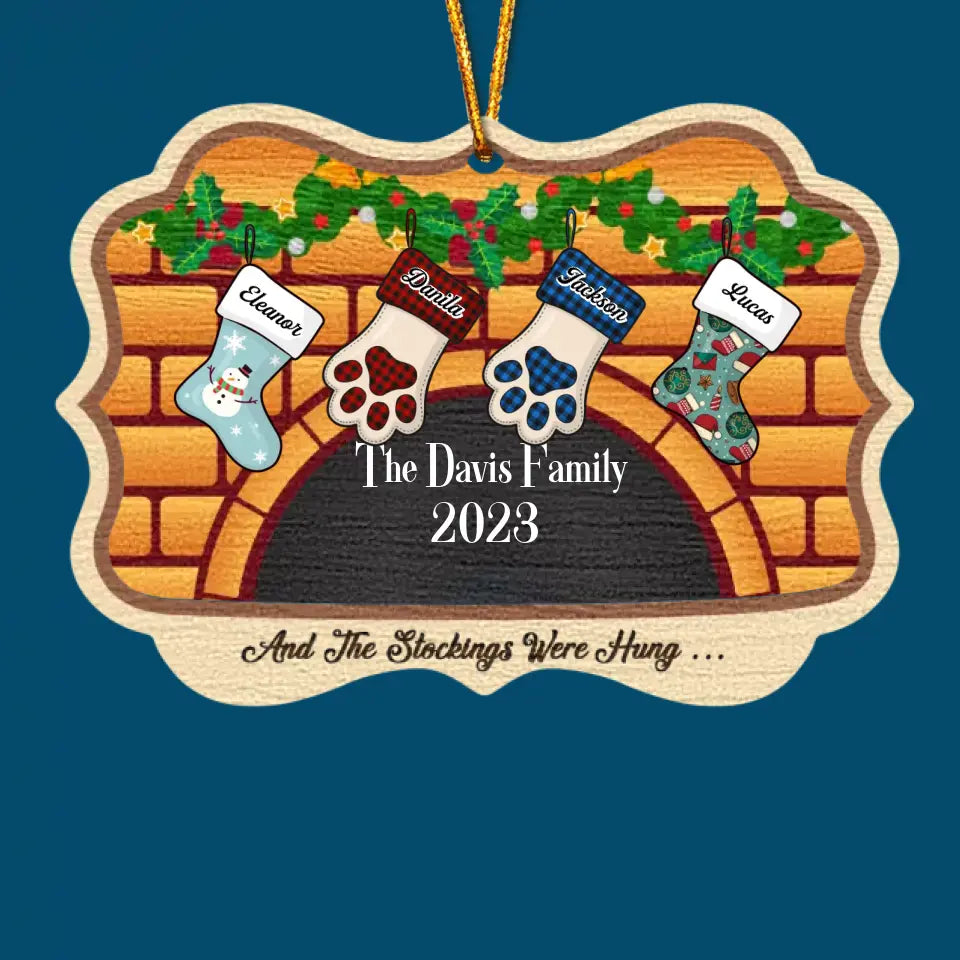 Christmas Stocking Hanging - Personalized Custom Layer Wood Ornament - Christmas Gift For Family Members