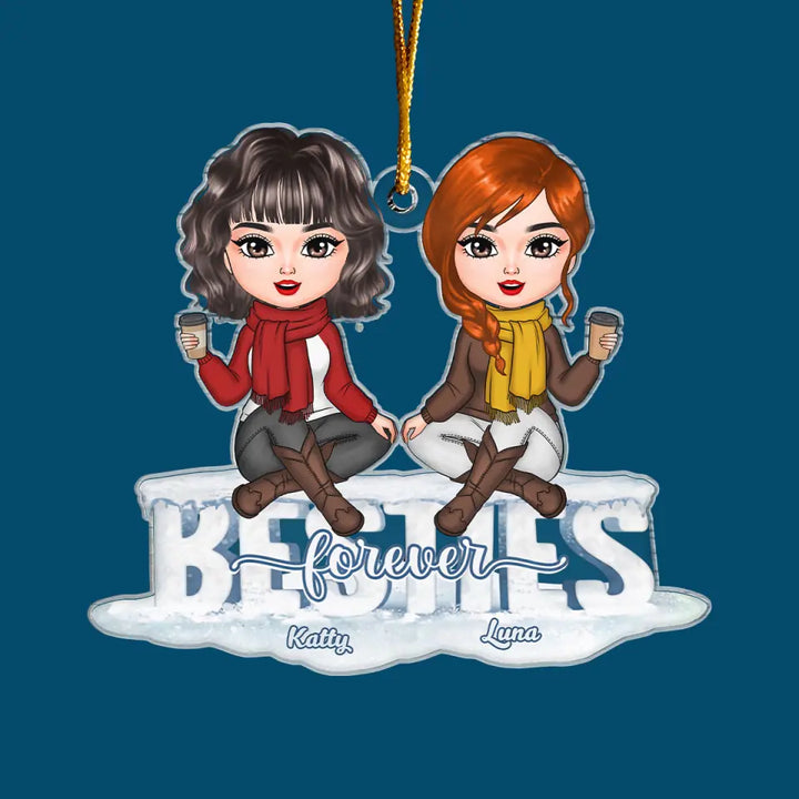 Besties Forever - Personalized Custom Mica Ornament - Christmas Gift For Besties, Friends CLA0AD001