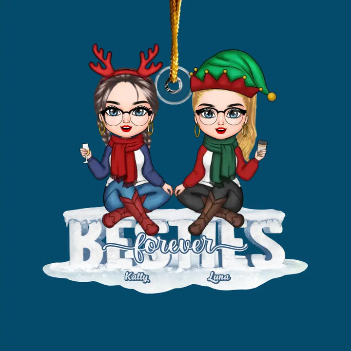 Besties Forever - Personalized Custom Mica Ornament - Christmas Gift For Besties, Friends CLA0AD001
