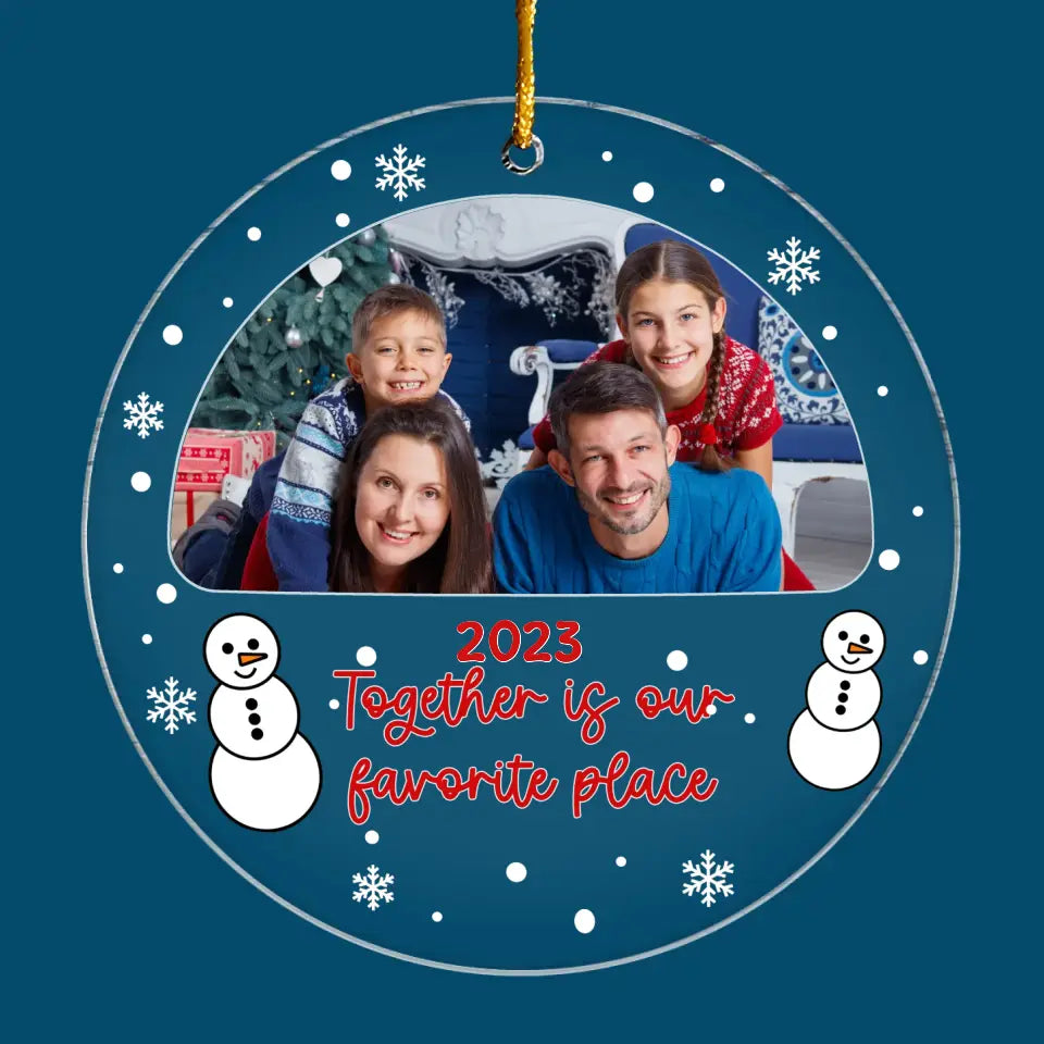 Merry Christmas Family I Love You To The Moon And Back - Personalized Custom Mica Ornament - Christmas Gift For Family, Family Members