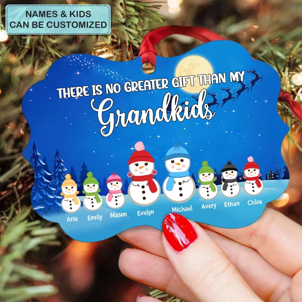 There's No Greater Gift Than Grandkids - Personalized Custom Aluminium Ornament - Christmas Gift For Grandma, Mom, Family Members