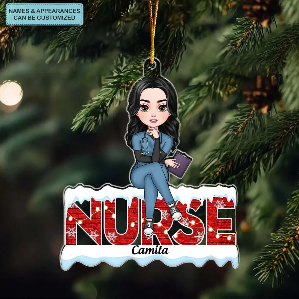 Love Nurse Life - Personalized Custom Mica Ornament - Christmas Gift For Nurse CLA0HD011