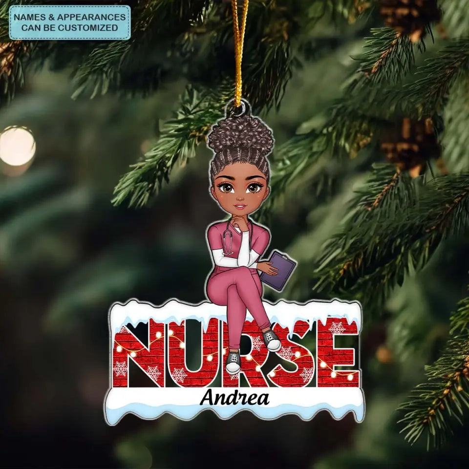 Love Nurse Life - Personalized Custom Mica Ornament - Christmas Gift For Nurse CLA0HD011