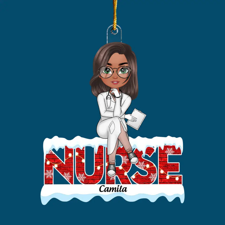 Love Nurse Life - Personalized Custom Mica Ornament - Christmas Gift For Nurse CLA0HD011