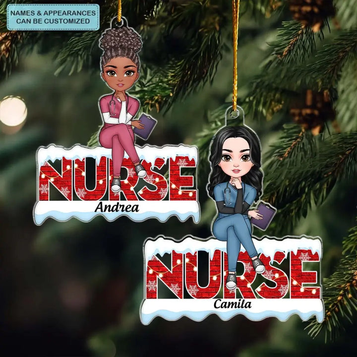 Love Nurse Life - Personalized Custom Mica Ornament - Christmas Gift For Nurse CLA0HD011