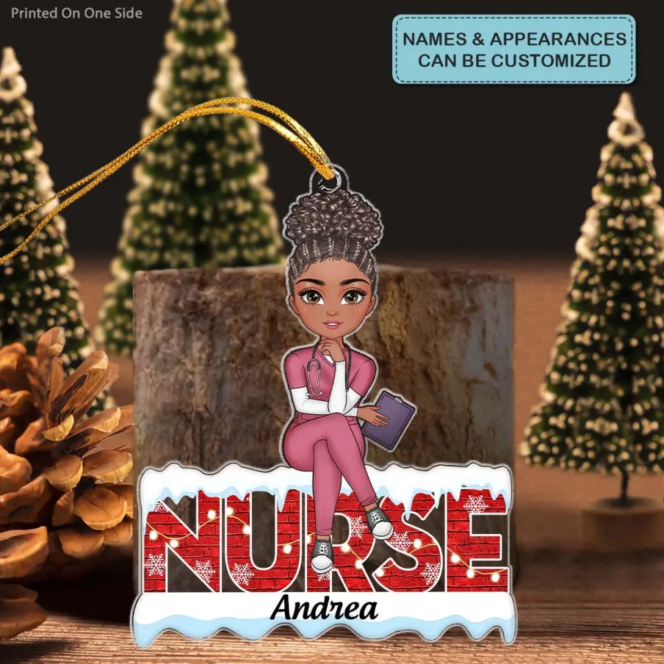 Love Nurse Life - Personalized Custom Mica Ornament - Christmas Gift For Nurse CLA0HD011