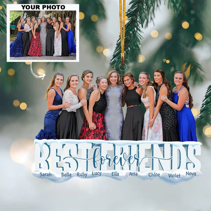 Best Friend Forever - Personalized Custom Photo Mica Ornament - Christmas Gift For Friends, Besties AGCDM013