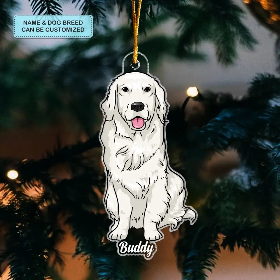 Dog Mom - Personalized Custom Mica Ornament - Gift For Dog Lover, Dog Mom, Dog Dad CLA0DM001