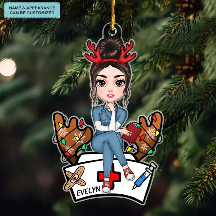 Nurse Hat - Personalized Custom Mica Ornament - Christmas Gift For Nurse ULA0PD005