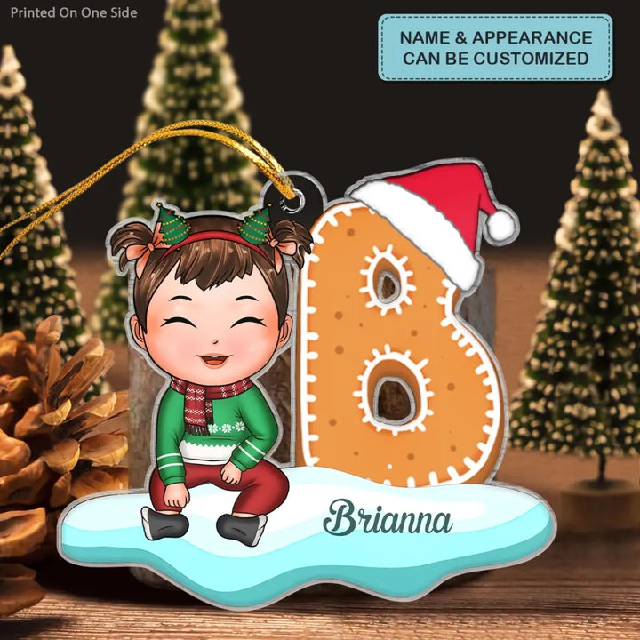 Name Letter For Kid - Personalized Custom Mica Ornament - Christmas Gift For Baby, Family Members CLA0HT004