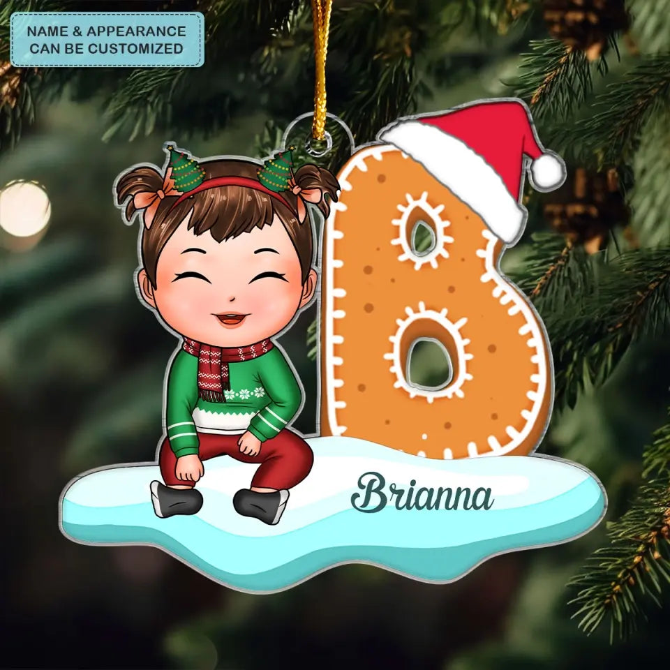 Name Letter For Kid - Personalized Custom Mica Ornament - Christmas Gift For Baby, Family Members CLA0HT004