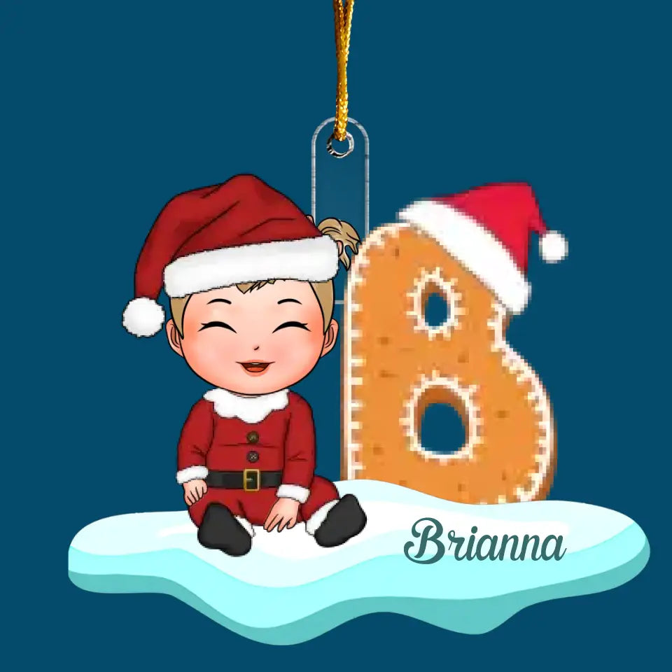 Name Letter For Kid - Personalized Custom Mica Ornament - Christmas Gift For Baby, Family Members CLA0HT004