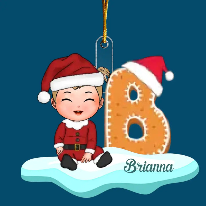 Name Letter For Kid - Personalized Custom Mica Ornament - Christmas Gift For Baby, Family Members CLA0HT004
