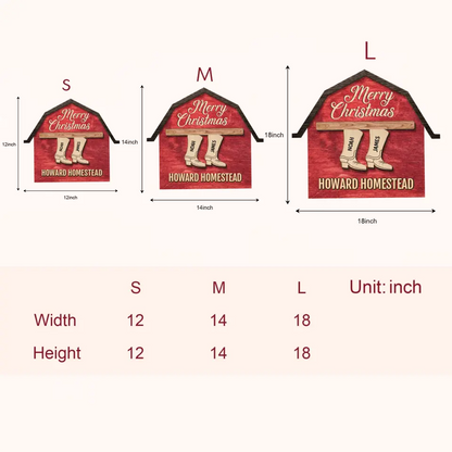Cowboy Boots Family - Personalized Custom Door Sign - Christmas Gift For Family, Family Members