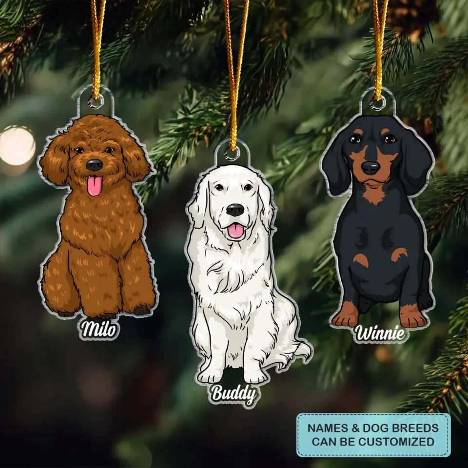 Dog Mom - Personalized Custom Mica Ornament - Gift For Dog Lover, Dog Mom, Dog Dad CLA0DM001