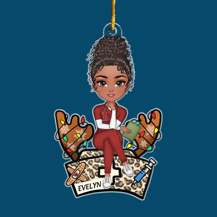 Nurse Hat - Personalized Custom Mica Ornament - Christmas Gift For Nurse ULA0PD005