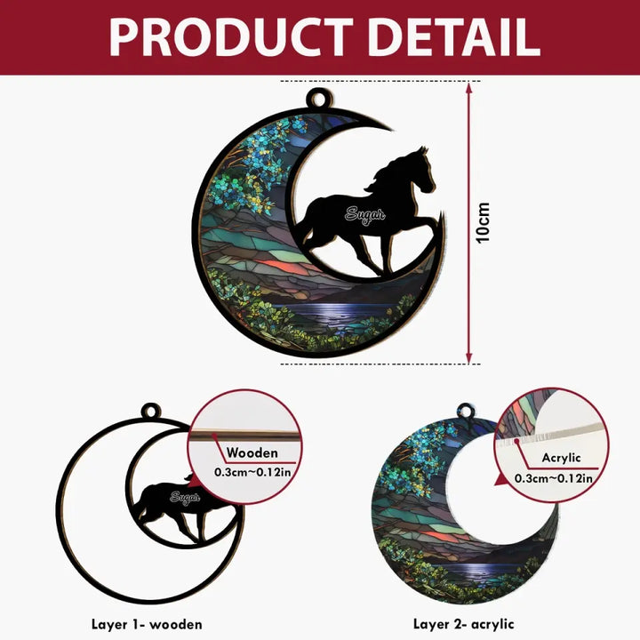 Forever In My Heart - Personalized Custom  Suncatcher Layer Mix Ornament - Christmas Gift For Horse Lovers