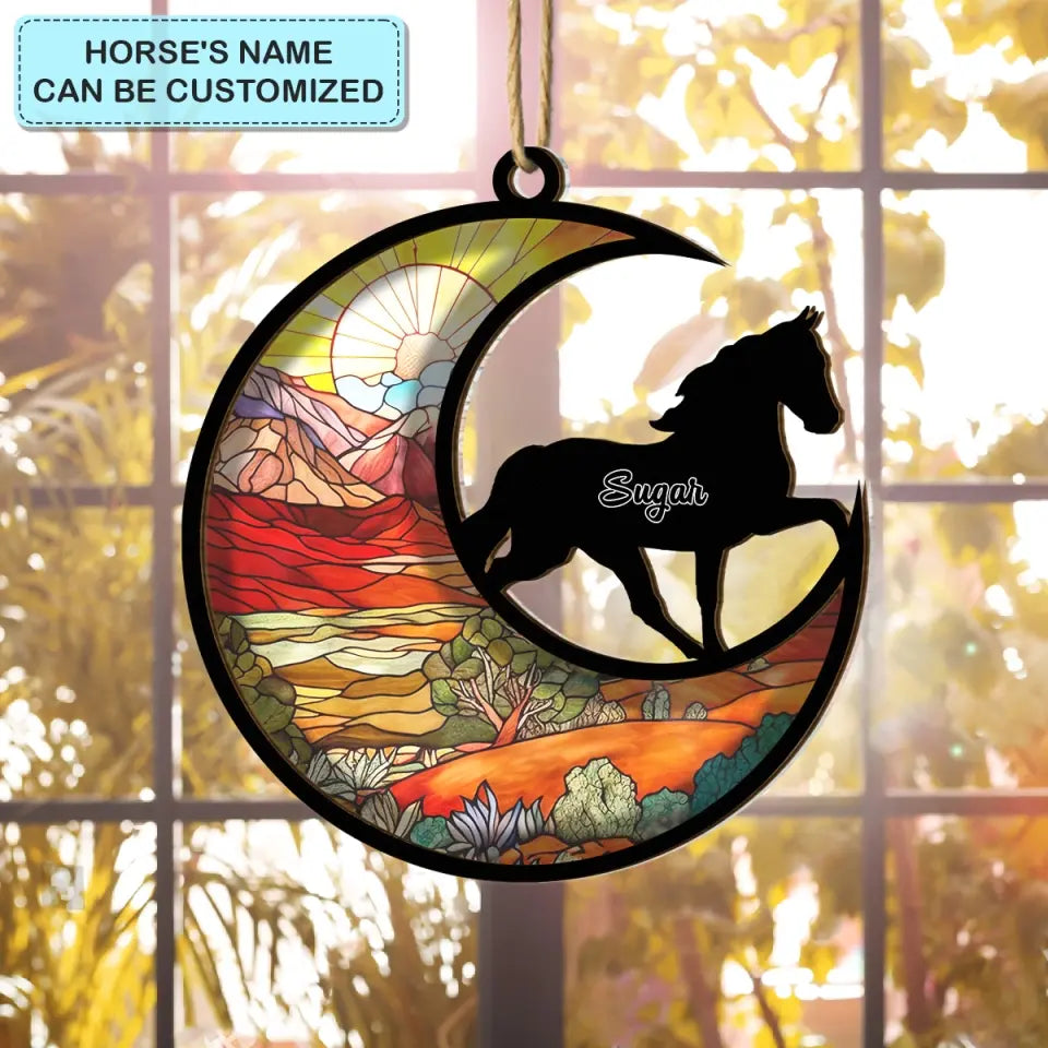 Forever In My Heart - Personalized Custom  Suncatcher Layer Mix Ornament - Christmas Gift For Horse Lovers