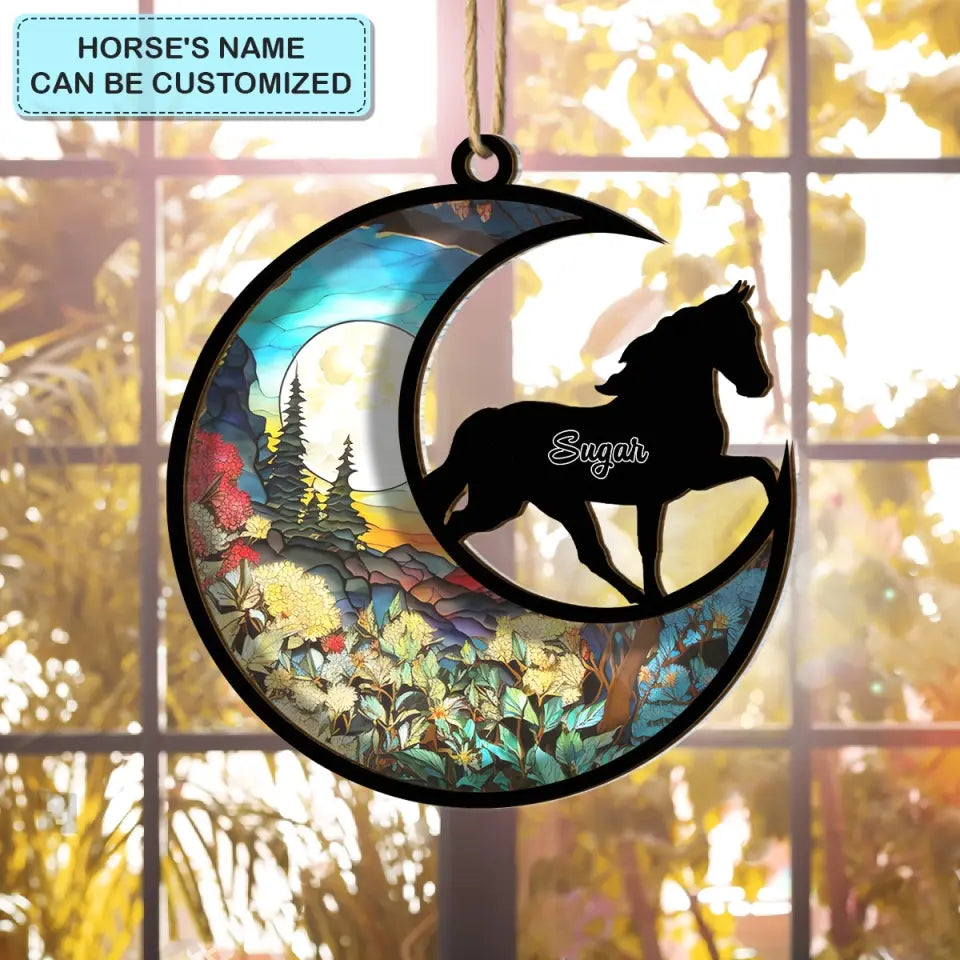 Forever In My Heart - Personalized Custom  Suncatcher Layer Mix Ornament - Christmas Gift For Horse Lovers