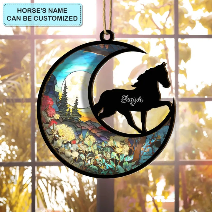 Forever In My Heart - Personalized Custom  Suncatcher Layer Mix Ornament - Christmas Gift For Horse Lovers