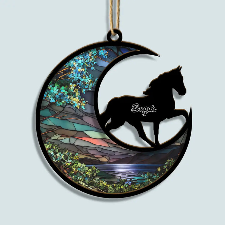 Forever In My Heart - Personalized Custom  Suncatcher Layer Mix Ornament - Christmas Gift For Horse Lovers