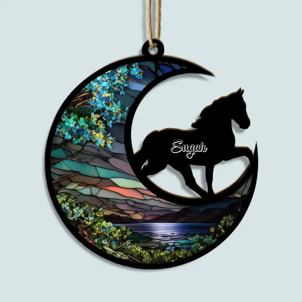 Forever In My Heart - Personalized Custom  Suncatcher Layer Mix Ornament - Christmas Gift For Horse Lovers