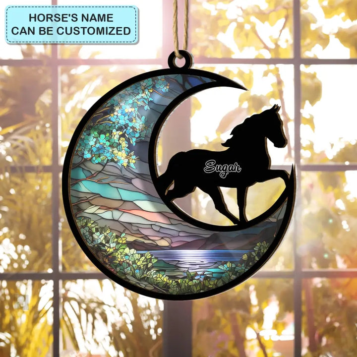 Forever In My Heart - Personalized Custom  Suncatcher Layer Mix Ornament - Christmas Gift For Horse Lovers