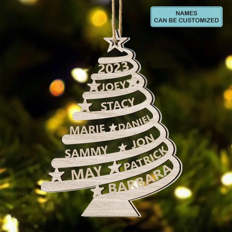 Our Family 2023 Custom Family Name - Personalized Custom Layer Mix Ornament - Christmas Gift For Family, Family Members