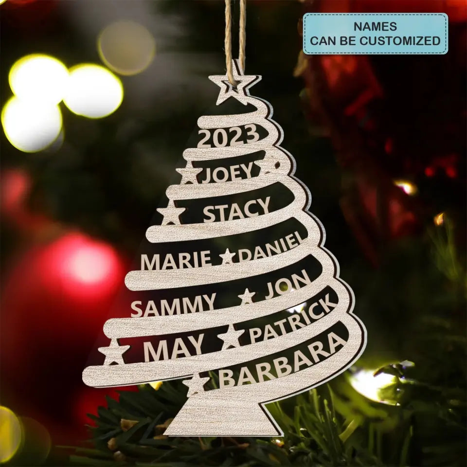 Our Family 2023 Custom Family Name - Personalized Custom Layer Mix Ornament - Christmas Gift For Family, Family Members