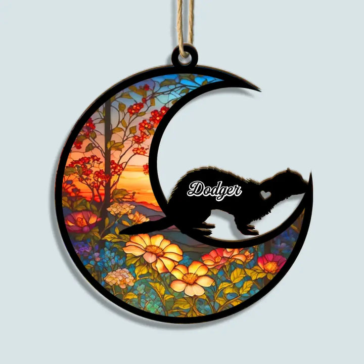Forever In My Heart - Personalized Custom Suncatcher Layer Mix Ornament - Christmas Gift For Ferret Lovers