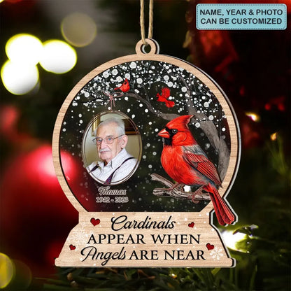 Cardinals Appear When Angels Are Near - Personalized Custom Layer Mix Ornament - Memorial Gift For Family Members