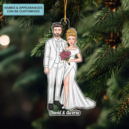 Mr & Mrs - Personalized Custom Mica Ornament - Christmas, Anniversary Gift For Couple, Wife, Husband CLA0HT007