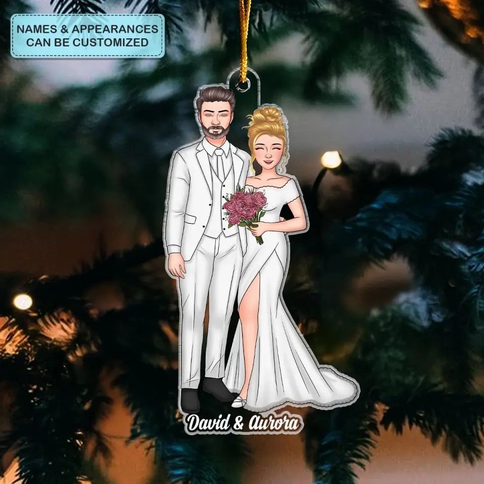 Mr & Mrs - Personalized Custom Mica Ornament - Christmas, Anniversary Gift For Couple, Wife, Husband CLA0HT007