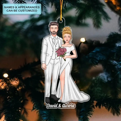 Mr & Mrs - Personalized Custom Mica Ornament - Christmas, Anniversary Gift For Couple, Wife, Husband CLA0HT007