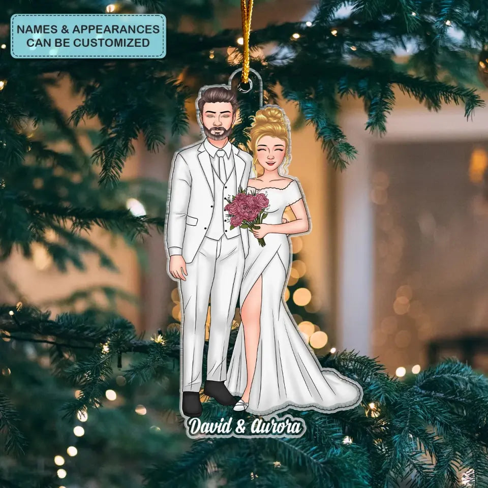 Mr & Mrs - Personalized Custom Mica Ornament - Christmas, Anniversary Gift For Couple, Wife, Husband CLA0HT007