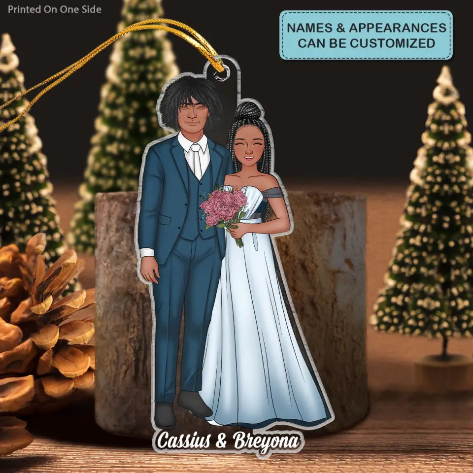 Mr & Mrs - Personalized Custom Mica Ornament - Christmas, Anniversary Gift For Couple, Wife, Husband CLA0HT007