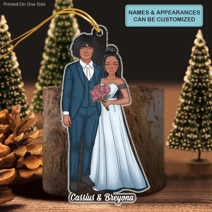 Mr & Mrs - Personalized Custom Mica Ornament - Christmas, Anniversary Gift For Couple, Wife, Husband CLA0HT007