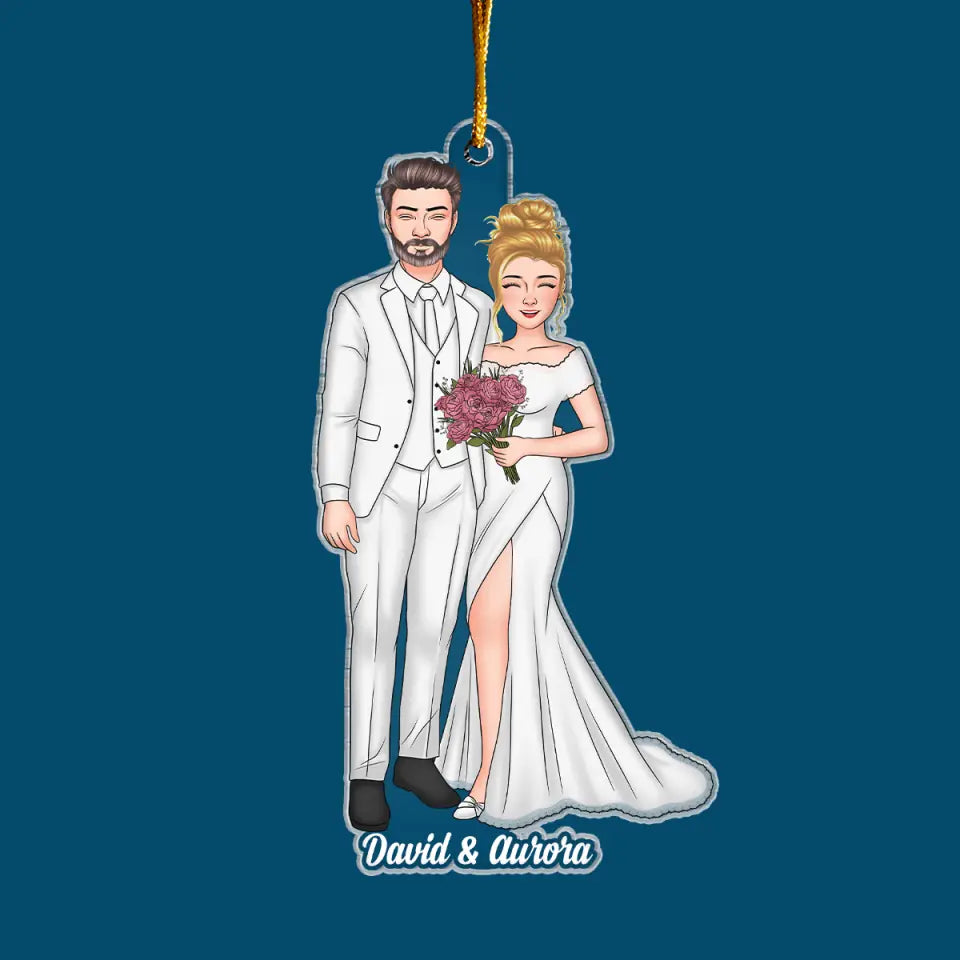 Mr & Mrs - Personalized Custom Mica Ornament - Christmas, Anniversary Gift For Couple, Wife, Husband CLA0HT007